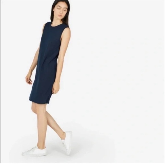 EVERLANE Sleeveless Muscle Tank Tee Dress Navy Blue Size M - Picture 2 of 10